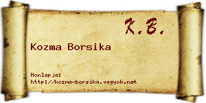 Kozma Borsika névjegykártya